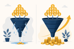 "Comparing ad spend to conversion rate optimization for return on investment"