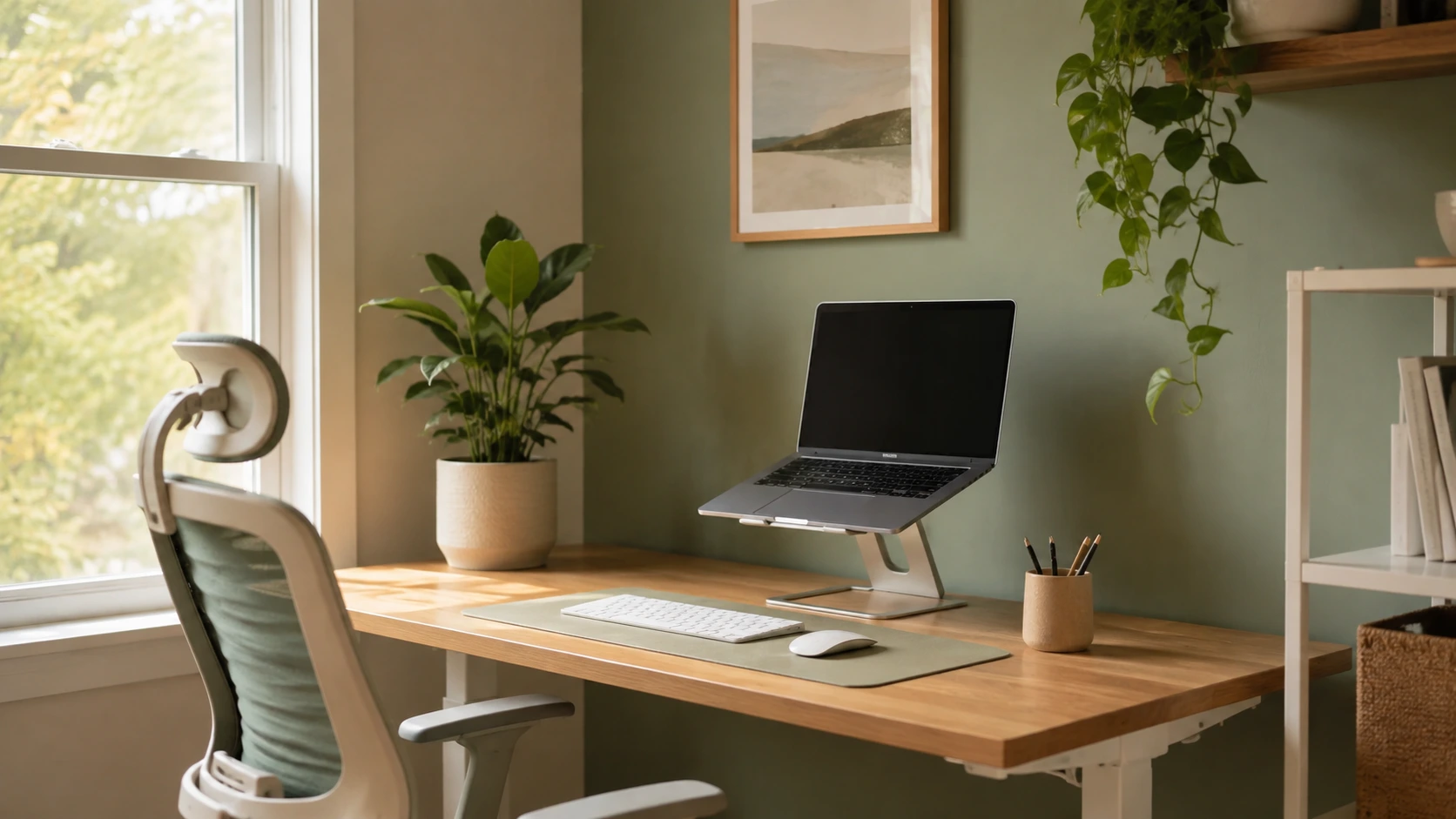"Home office styled with simple interior design ideas for founders"