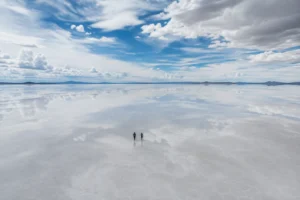 "Salt flat mirror landscape used to test real destination examples against selection criteria"