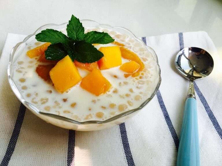 mango, mango sago, mint, food, dessert, mango, mango, mango, mango, mango, mango sago