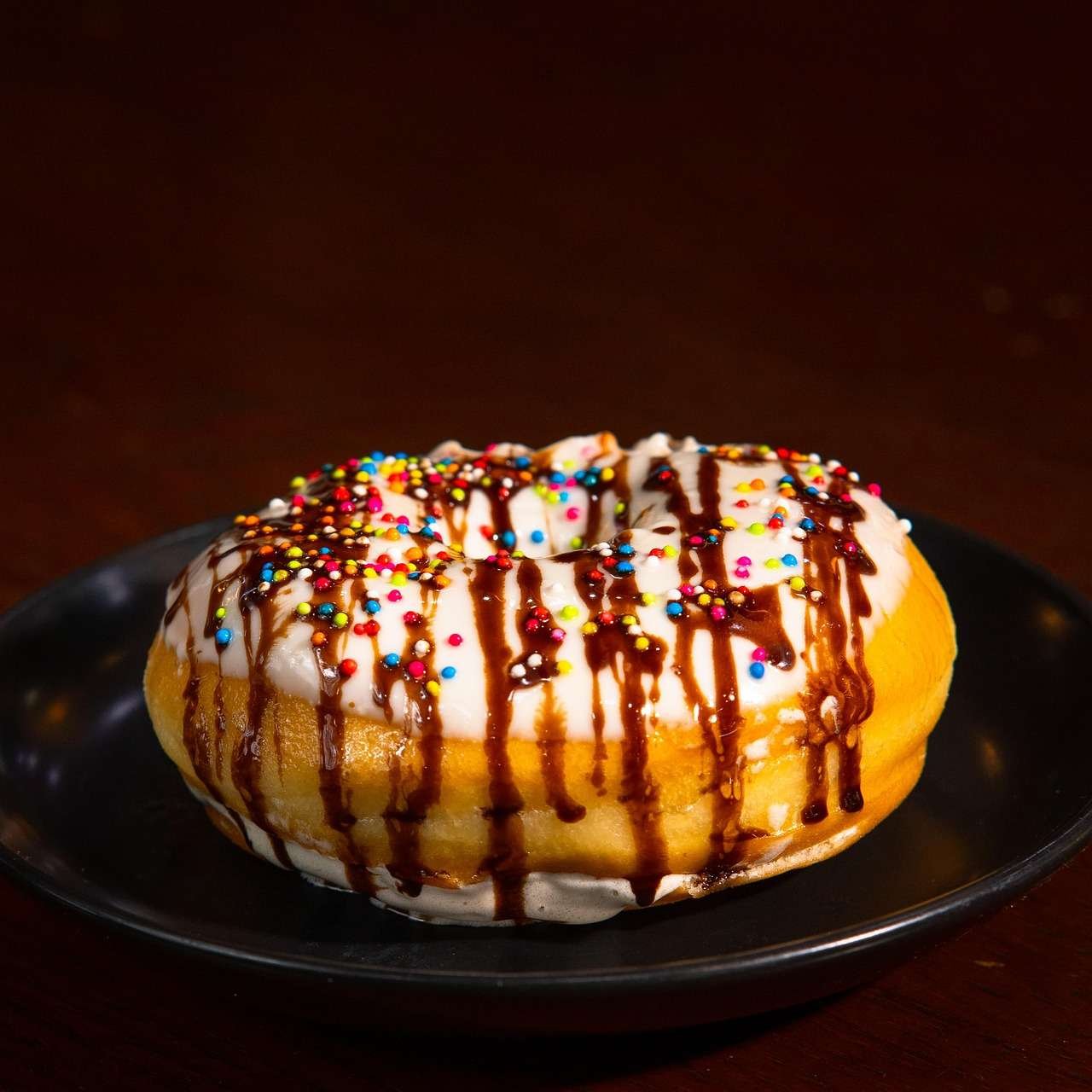 donut, doughnut, dessert, snack, sprinkles